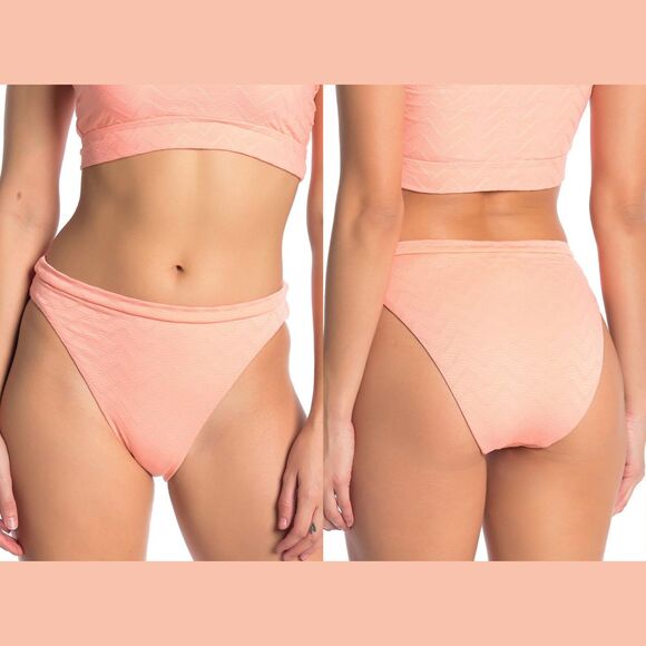 NEW $54 Becca French Cut Bikini Bottoms in Salmon Pink [ Large ]‎ #4117 - Picture 1 of 12